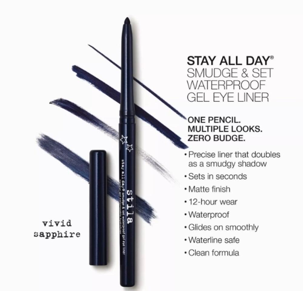 Stila Stay All Day Smudge & Set Waterproof Gel Eye Liner shade Vivid Sapphire